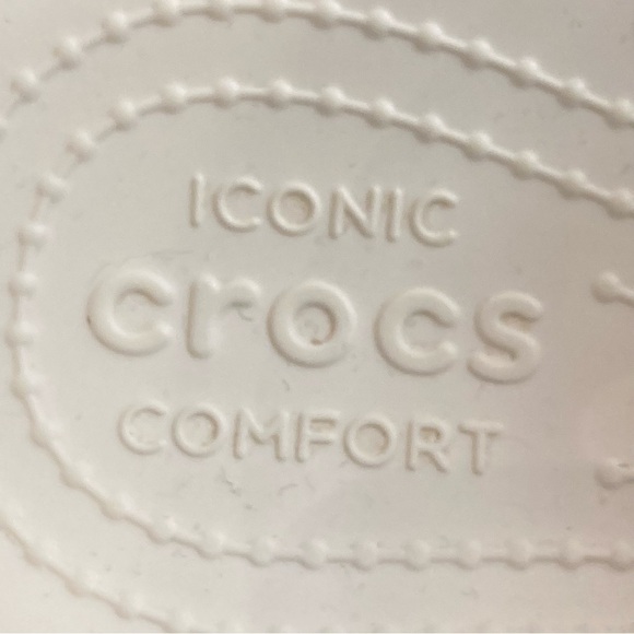 CROCS Sz 9 Out of this World Cloud Swirl Watercolour Slides Slip On Sandals - Picture 8 of 11